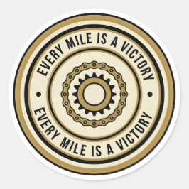 Motorcycle Distance Achievement Style Ronde Sticker