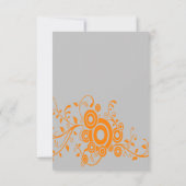 Motorcycle Huwelijk Grijs, Oranje, Zwart RSVP Kaart (Achterkant)