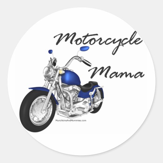 Motorcycle Mama Ronde Sticker (Voorkant)
