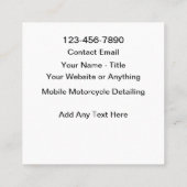 Motorcycle Mobile Detailing Services Vierkante Visitekaartje (Achterkant)