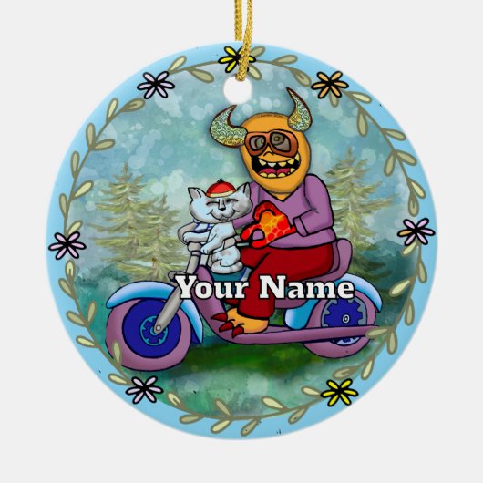 Motorcycle Monster Keramisch Ornament (Voorkant)