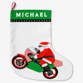 Motorcycle Motocross Holiday Gift Grote Kerstsok (Voorkant)