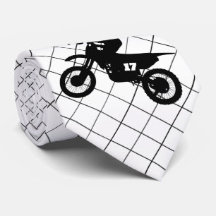 Motorcycle Motorcross Racing op Black Check Neckti Stropdas