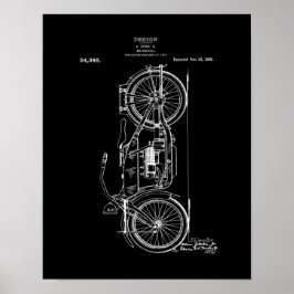 Motorcycle Patent Art Poster | Vintage Motorcycle 