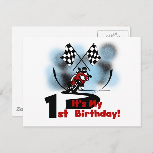 Motorcycle Racing 1e Verjaardag Tshirts en geschen Briefkaart (Voorkant / Achterkant)