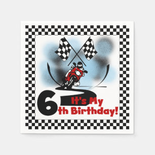 Motorcycle Racing 6e Verjaardag Papieren servetten
