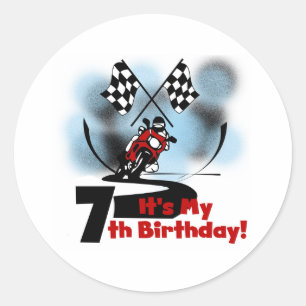 Motorcycle Racing 7e Verjaardag Ronde Sticker