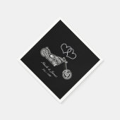 Motorcycle & Silver Hearts Biker Bruiloft Servetten (Hoek)