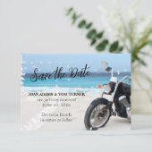 Motorcycle Strand 3,5" x 5" platte Save The Date k (Staand voorkant)