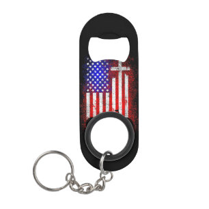  Motorcycle USA Flag Christelijk Geloof voor Bi Mini Flessenopener