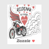 Motorcycle Valentine Sticker (Vel)
