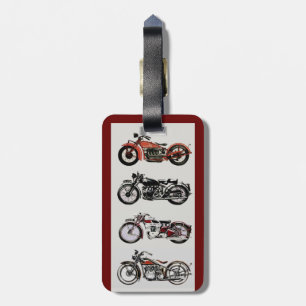 MOTORCYCLI rood grijs Bagagelabel