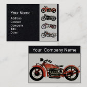  MOTORCYCLI Rood wit zwart papier Visitekaartje (Voorkant / Achterkant)