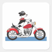 Motorcycling Dog Vierkante Sticker (Voorkant)
