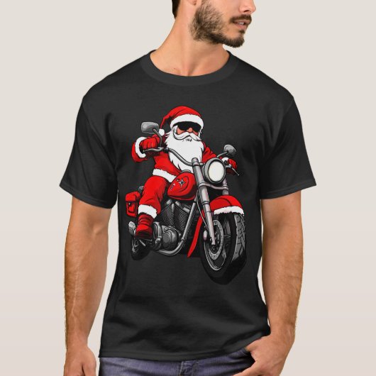 Motorcyclist Christmas T-Shirt (Devant)