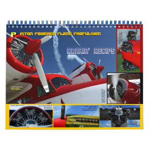 Motoren met Antiek Vliegtuig standaardformaat 2014 Kalender