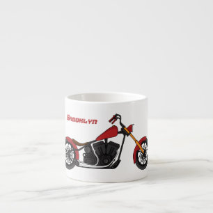 Motorfietafbeelding met snijder espresso kop