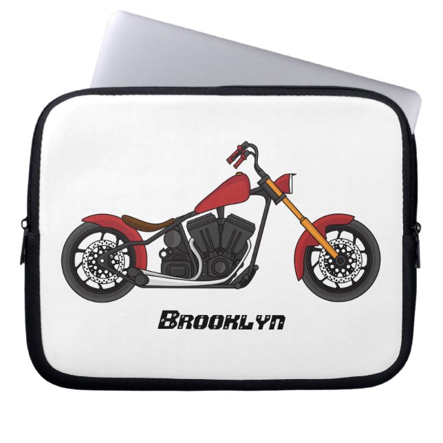 Motorfietafbeelding met snijder laptop sleeve (Voorkant)