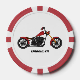 Motorfietafbeelding met snijder poker chips