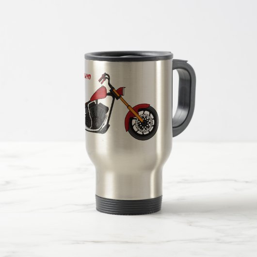 Motorfietafbeelding met snijder reisbeker (Voorkant rechts)