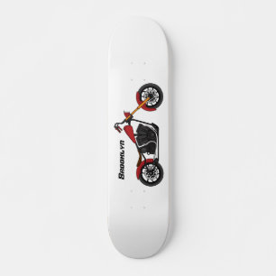 Motorfietafbeelding met snijder skateboard