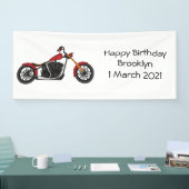 Motorfietafbeelding met snijder spandoek (Beurs)