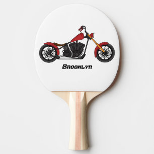 Motorfietafbeelding met snijder tafeltennisbatje