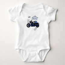 Motorfietblauw en grijze graffiti T-shirt