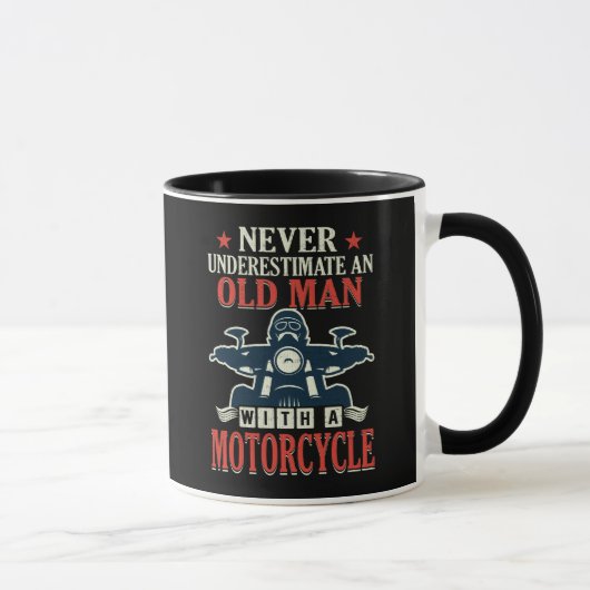 Motorfietpop onderschat nooit een oud Man Mok (Rechts)