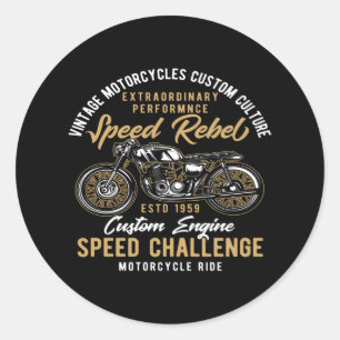 Motorfietrebel Ronde Sticker