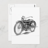  motorfiets 1918 briefkaart (Voorkant / Achterkant)