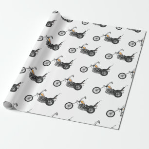 Motorfiets 1950 cartoon, afbeelding cadeaupapier