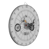 Motorfiets 1950 cartoon, afbeelding dartbord (Voorkant Links)