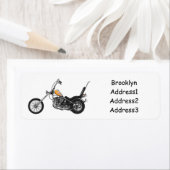 Motorfiets 1950 cartoon, afbeelding etiket (Insitu)