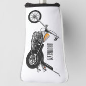 Motorfiets 1950 cartoon, afbeelding golfheadcover (Draai 90)