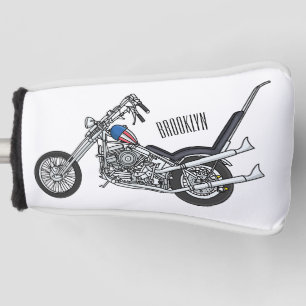Motorfiets 1950 cartoon, afbeelding golfheadcover