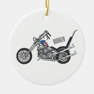 Motorfiets 1950 cartoon, afbeelding keramisch ornament