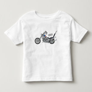 Motorfiets 1950 cartoon, afbeelding kinder shirts