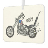 Motorfiets 1950 cartoon, afbeelding luchtverfrisser (Links)