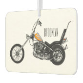 Motorfiets 1950 cartoon, afbeelding luchtverfrisser (Links)