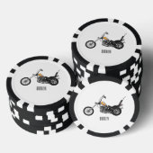 Motorfiets 1950 cartoon, afbeelding poker chips (Opstapeling)