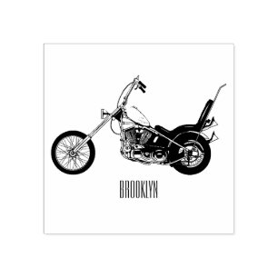 Motorfiets 1950 cartoon, afbeelding rubberstempel