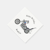 Motorfiets 1950 cartoon, afbeelding servet (Hoek)