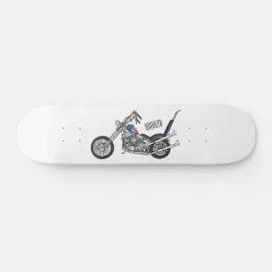 Motorfiets 1950 cartoon, afbeelding skateboard