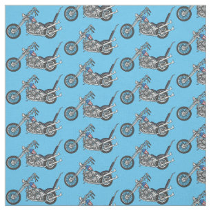 Motorfiets 1950 cartoon, afbeelding stof