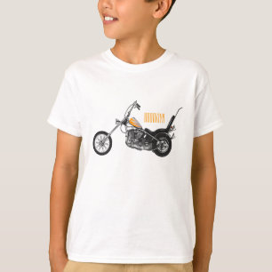 Motorfiets 1950 cartoon, afbeelding t-shirt