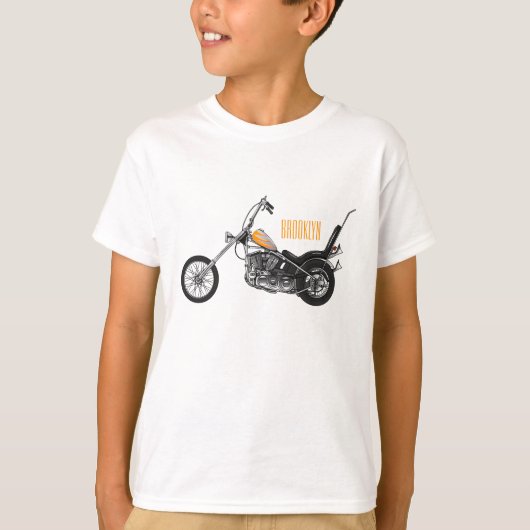 Motorfiets 1950 cartoon, afbeelding t-shirt (Voorkant)