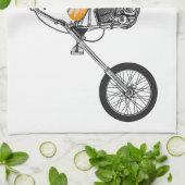 Motorfiets 1950 cartoon, afbeelding theedoek (Gevouwen)