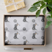 Motorfiets 1950 cartoon, afbeelding tissuepapier (Geschenk)