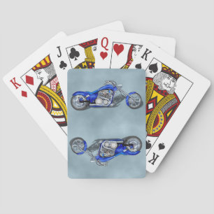 Motorfiets 1 - blauw speelkaarten
